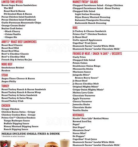 Arbys Nutrition Menu – Besto Blog