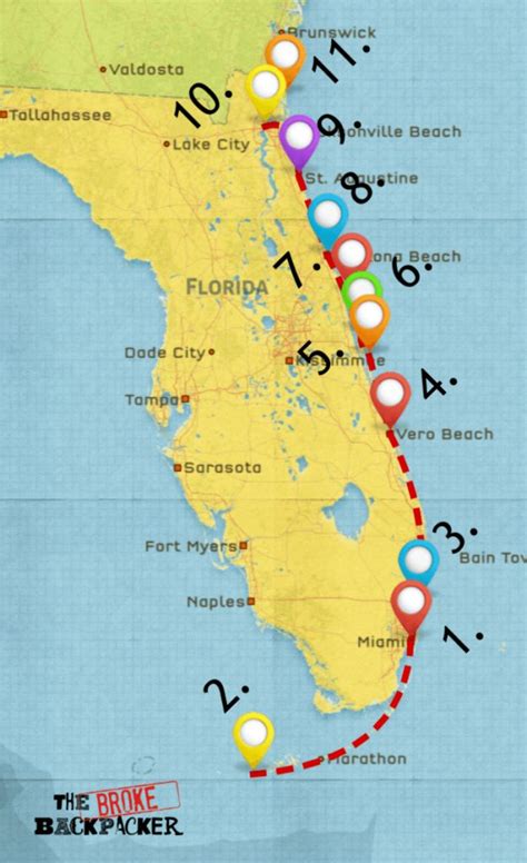 Epic Florida Road Trip Guide For July 2019 - Map Of Florida Vacation Spots | Printable Maps