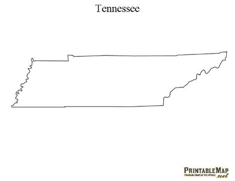 Printable+Outline+Map+of+Tennessee | Outline of Tennessee http://www ...