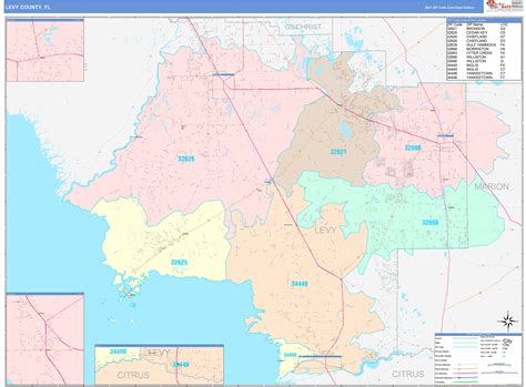 Levy County, FL Wall Map Color Cast Style by MarketMAPS - MapSales