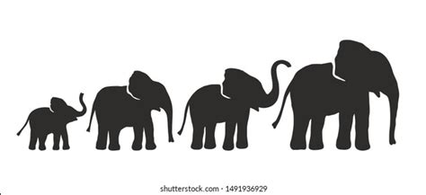 Group Elephant Sunset Thailand Stock Vector (Royalty Free) 75809782 ...