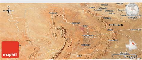 Satellite Panoramic Map of POSTMASBURG