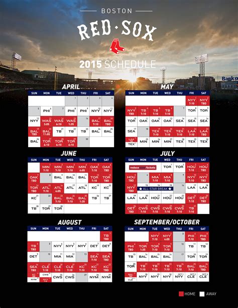 Printable Schedule | Boston Red Sox