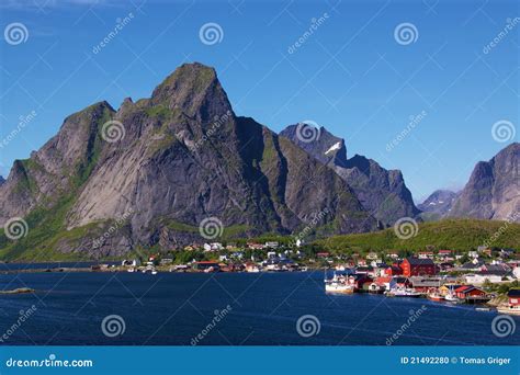 Fishing Village on Lofoten stock photo. Image of cliff - 21492280