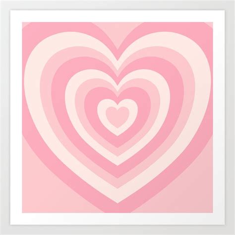 Pink Love Hearts Art Print by Simple Decor | Society6