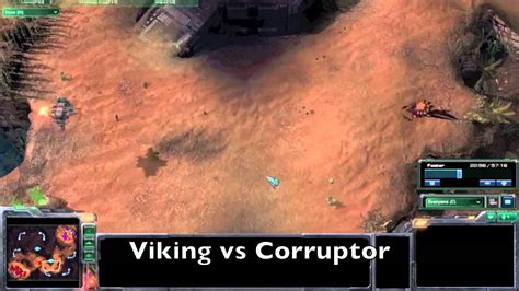 Starcraft 2 - Terran Viking vs Zerg Corruptor - No Upgrades/Abilities - YouTube