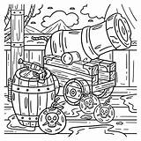 Premium Vector  A Cute And Funny coloring Page Of Pirate Cannon sketch template