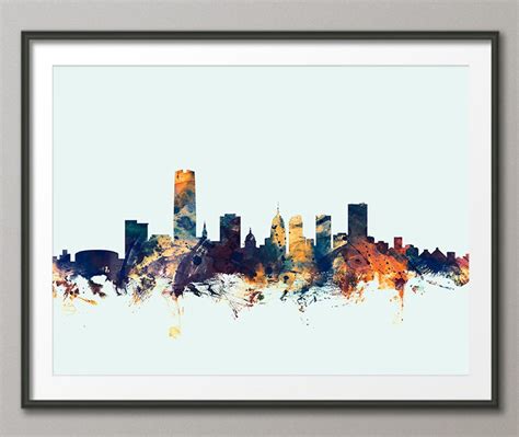 Oklahoma City Skyline Cityscape, Art Print 1832 - Etsy