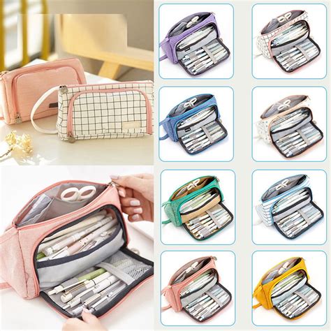 Big Capacity Pencil Pen Case Bag Pouch Holder for Middle High School Office College Girl Adult ...