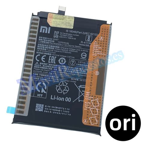 Batería BN57 para Xiaomi Poco X3 / X3 NFC / X3 Pro De 5160mAh (Original Nuevo) - MovilRepuestos.es