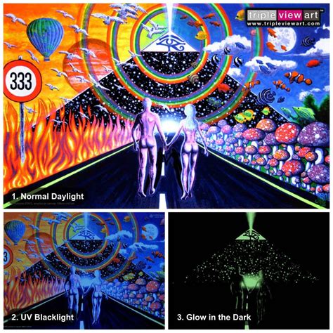 POSTER UV-Blacklight Fluorescent Glow-In-The-Dark Psychedelic Psy Goa ...