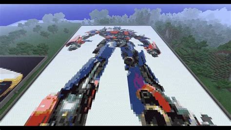 Minecraft - Pixel Art - Part 6 - Optimus Prime - YouTube