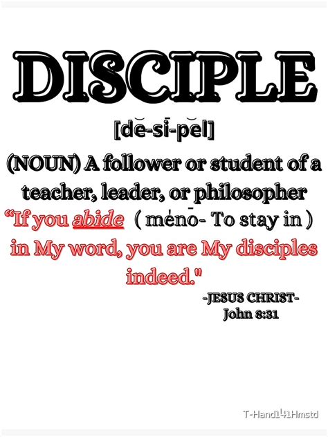 "Definition of Disciple" Poster for Sale by T-Hand141Hmstd | Redbubble