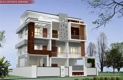 Elegant Modern 3D exterior home designs | Duplex house design, House ...