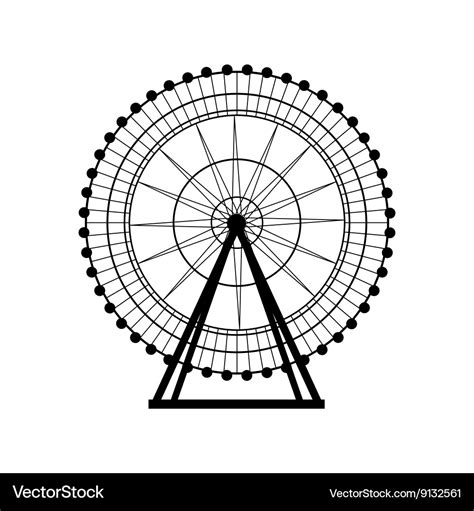 Ferris wheel silhouette circle carnival funfair Vector Image