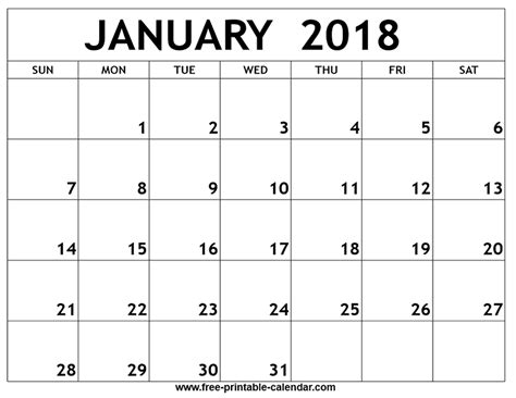 January 2017 printable calendar | 2018 Printable calendars posters ...