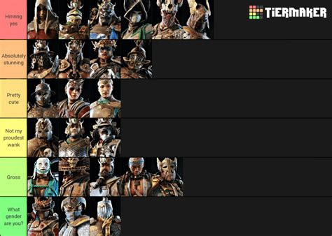 For Honor tier list but it's based on how sexy they are : forhonor