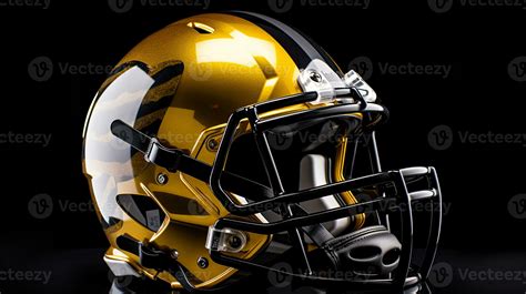 A yellow black American football helmet isolated on white background ...