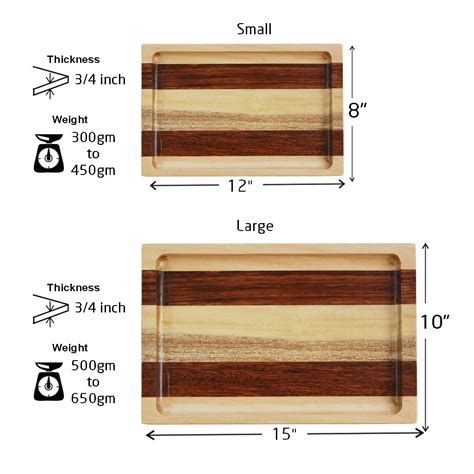 Birch & Walnut Striped Wooden Tray | Kitchen Accessories| Serving Tray ...