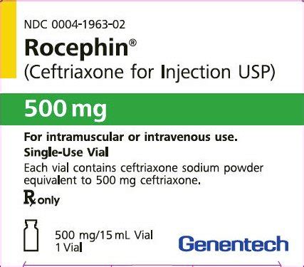 Rocephin - FDA prescribing information, side effects and uses