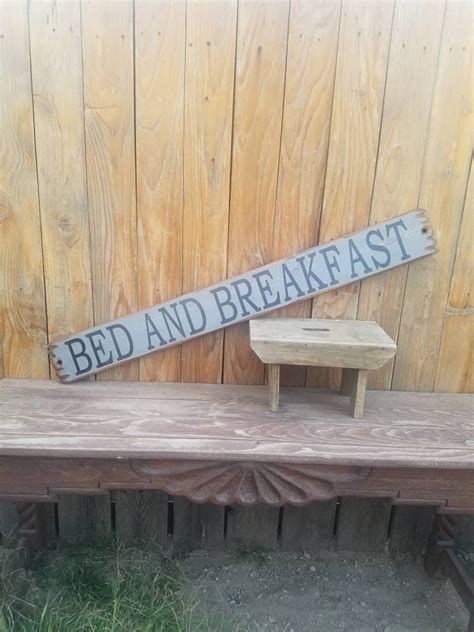 Bed and Breakfast Rustic Wood Sign Vintage Distressed Kitchen Cabin ...