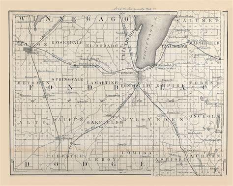 1880 Map of Fond Du Lac County Wisconsin | Etsy