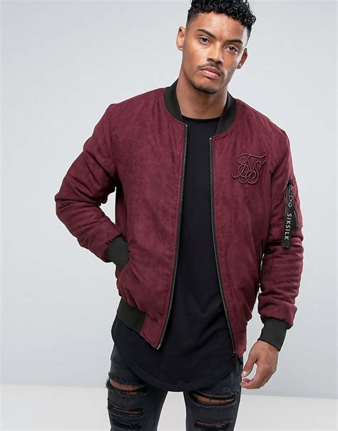 Burgundy Bomber Jacket : ASOS Synthetic Bomber Jacket With Poppers In Burgundy in ... : We did ...