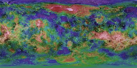 Venus Magellan Global C3-MDIR Colorized Topographic Mosaic 6600m v1 ...