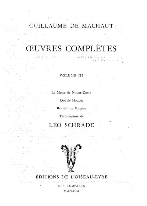 Messe de Nostre Dame (Machaut, Guillaume de) - IMSLP