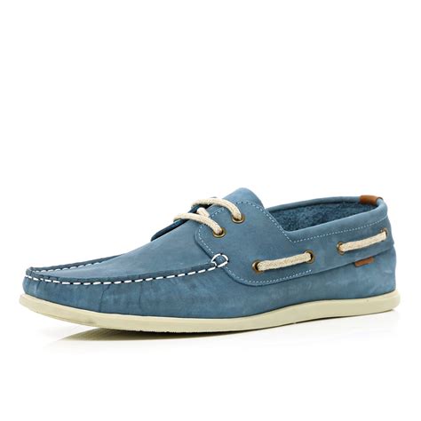 River Island Light Blue Boat Shoes in Blue for Men | Lyst