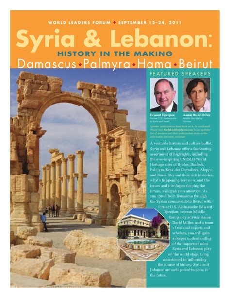 Syria & Lebanon: History in the Making by World Leaders Travel - Issuu