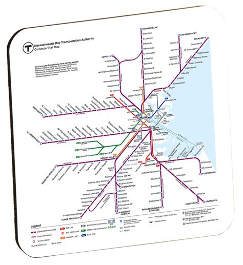 MBTA 2018 Commuter Rail Map Coaster – MBTAgifts