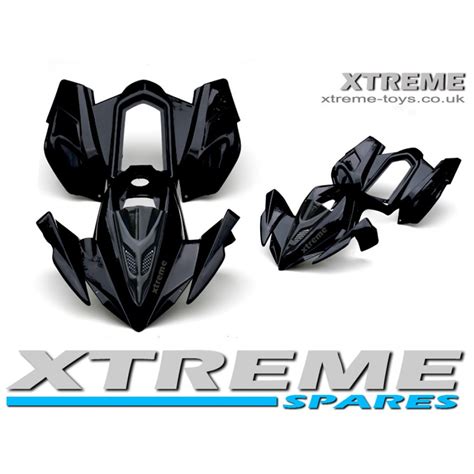 MINI QUAD BIKE FULL MAIN BODY PLASTICS IN BLACK - Spare Parts Xtreme Toys