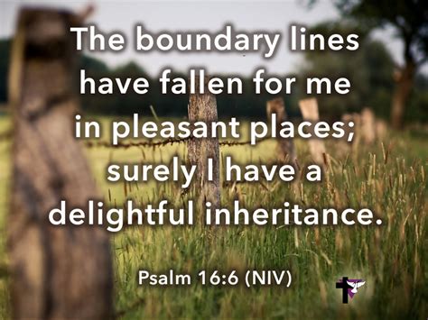 The boundary lines have fallen for me in pleasant places; surely I have ...