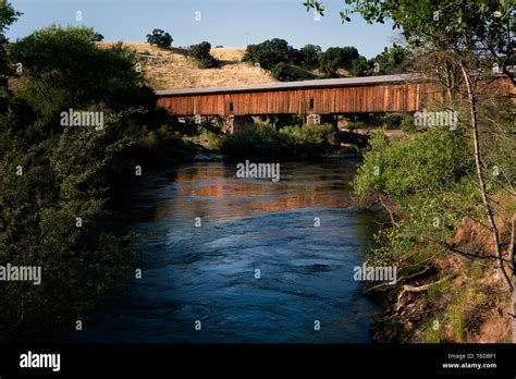 Covered Bridge in Knights Ferry, California Stock Photo - Alamy