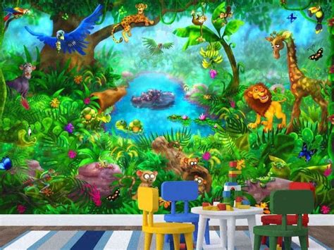 Jungle Wall Mural | Cute Animal Design for Kids | About Murals