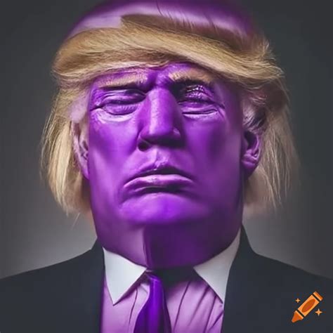 Artistic representation of a giant purple donald trump on Craiyon
