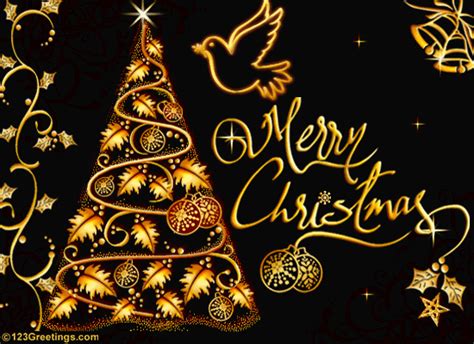 Golden Christmas Greetings! Free Merry Christmas Wishes eCards | 123 Greetings