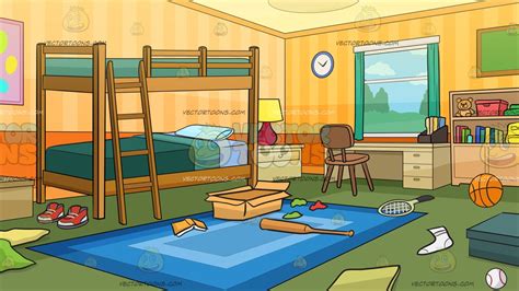 Messy Kids Bedroom Background – Clipart Cartoons By VectorToons
