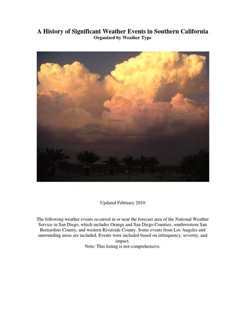 A History of Significant Weather Events in Southern California | PDF ...