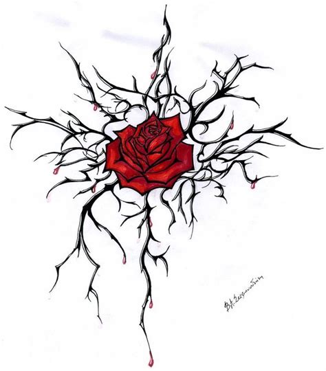 Bildergebnis für red rose vine tattoo | Thorn tattoo, Rose vine tattoos, Roses drawing