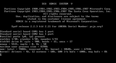 WinWorld: Xenix 386