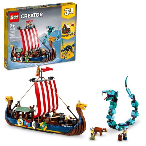 LEGO Creator 3in1 Viking Ship and The Midgard Serpent 31132 Building ...