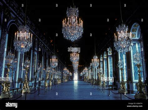 Hall of Mirrors, Grand Gallery, Palace of Versailles, city of Stock ...