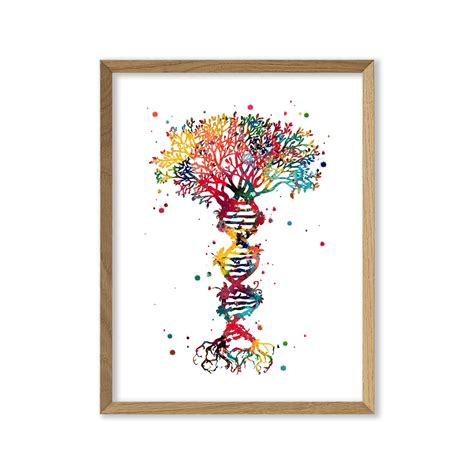 Buy Tree of Life Watercolor Art Print Medical Symbol Wall Art Double Helix Modern Home Office ...