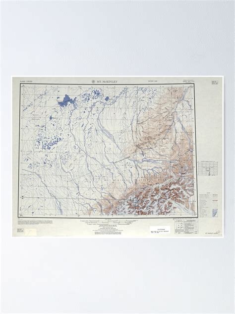 "Vintage Topographical Map Mount McKinley" Poster for Sale by ...