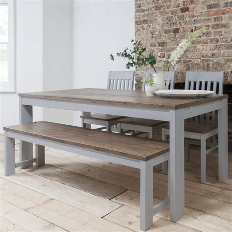 Hever Dining Table with 5 Chairs and Bench in Grey | Nöa & Nani