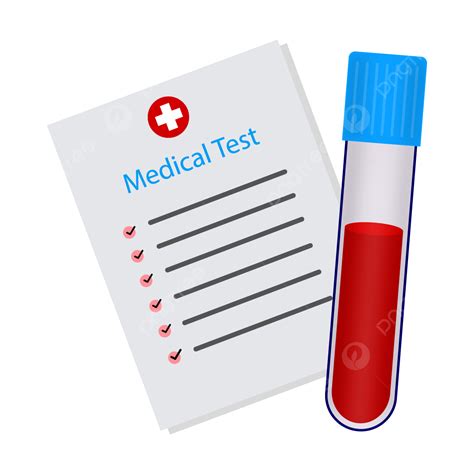 Blood Tubes Clipart Transparent PNG Hd, Medical Test Report With Blood Tube Vector Illustration ...