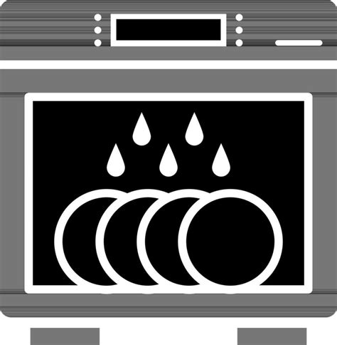 black and white illustration of dishwasher icon. 24471093 Vector Art at ...