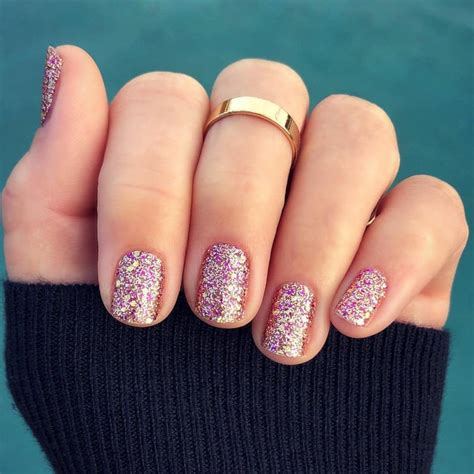 Pink Diamond | Glitter Rose Gold Confetti Nail Wraps | Rose gold nails glitter, Confetti nails ...